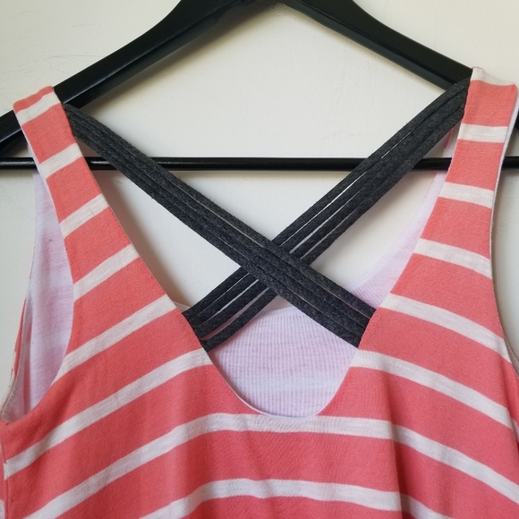 Anthropologie Puella Pink Grey and White Stripe Knit A-line Casual Dress - Picture 9 of 10